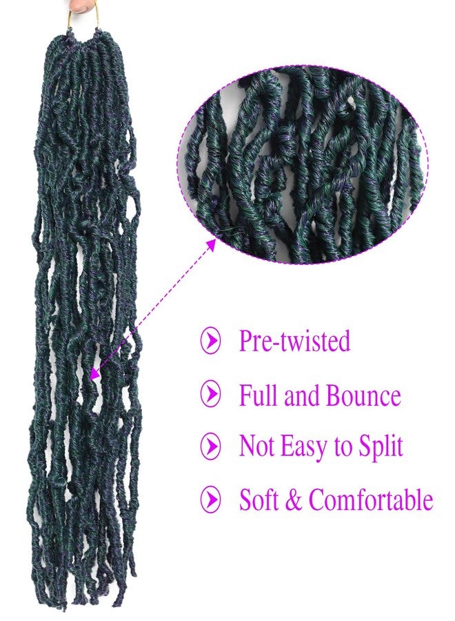 VIOLET 18 Inch Faux Locs Crochet Hair 6 Packs Soft Locs Crochet Hair M1B/Green Crochet Hair for Black Women Synthetic Crochet Braids Hair Extensions (18Inch, 6Packs, M1B/Green) - Image 4